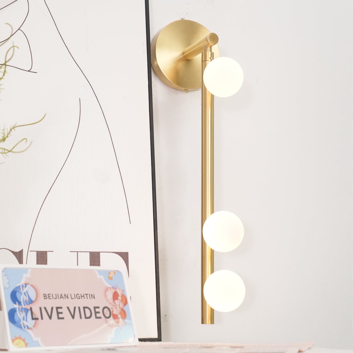 Brass Glass Tube Wall Light - 7 Heads A Φ 4.7 x H 39.4 Brass, Hardwired Wall Sconce, detail 51