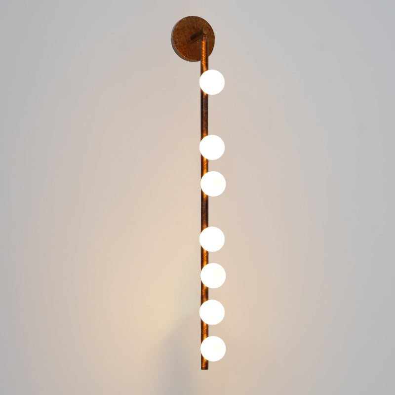 Brass Glass Tube Wall Light - 7 Heads A Φ 4.7 x H 39.4 Brass, Hardwired Wall Sconce, detail 65