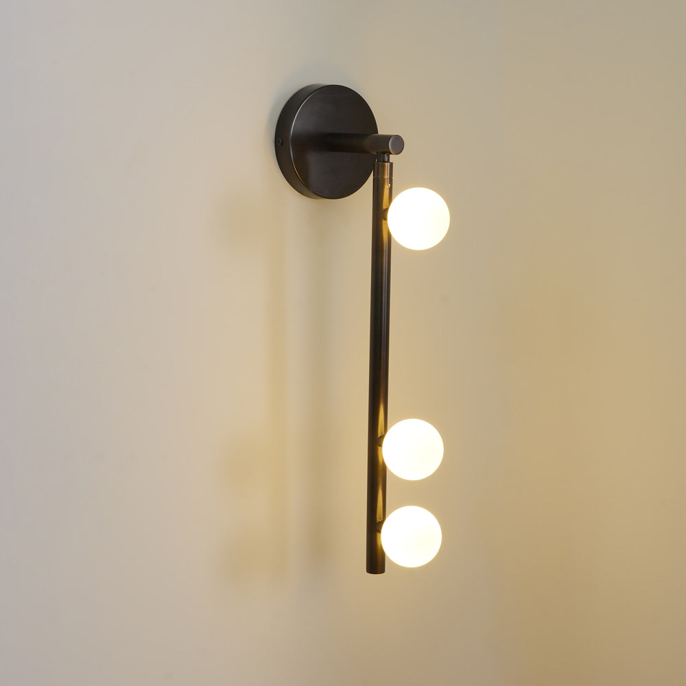 Brass Glass Tube Wall Light - 7 Heads A Φ 4.7 x H 39.4 Brass, Hardwired Wall Sconce, detail 72