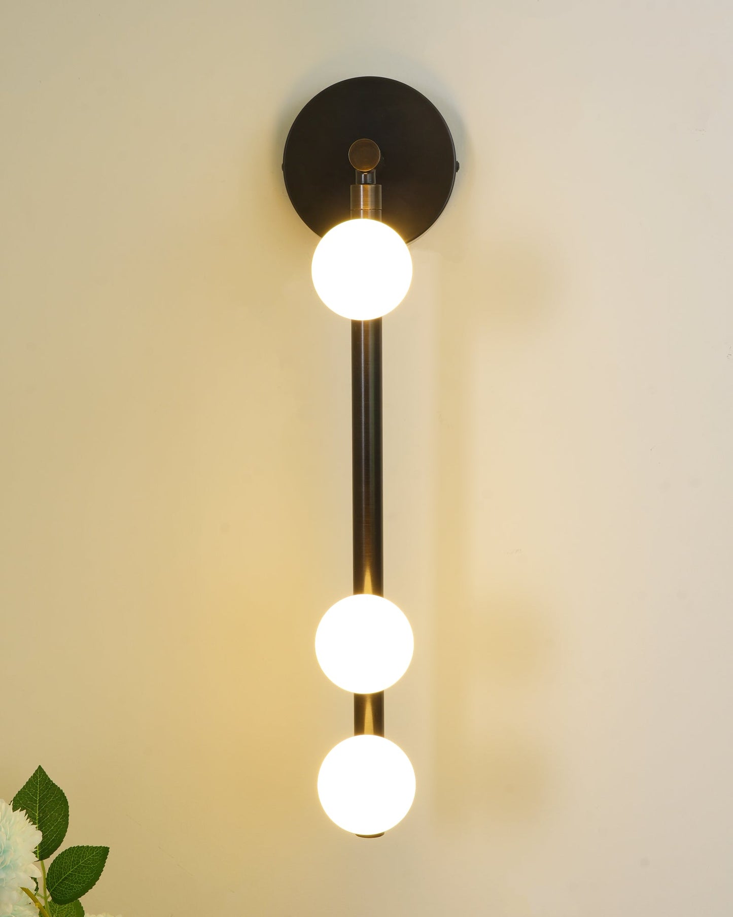 Brass Glass Tube Plug-In Wall Light, Plug-In Wall Sconce, detail 69