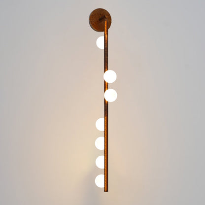 Brass Glass Tube Wall Light - 7 Heads A Φ 4.7 x H 39.4 Brass, Hardwired Wall Sconce, detail 66