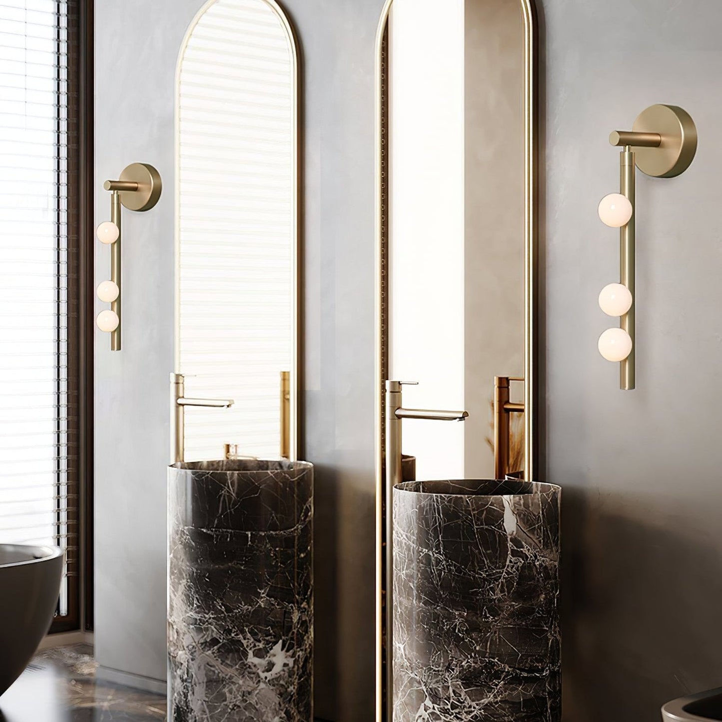 Brass Glass Tube Plug-In Wall Light, Plug-In Wall Sconce, detail 102