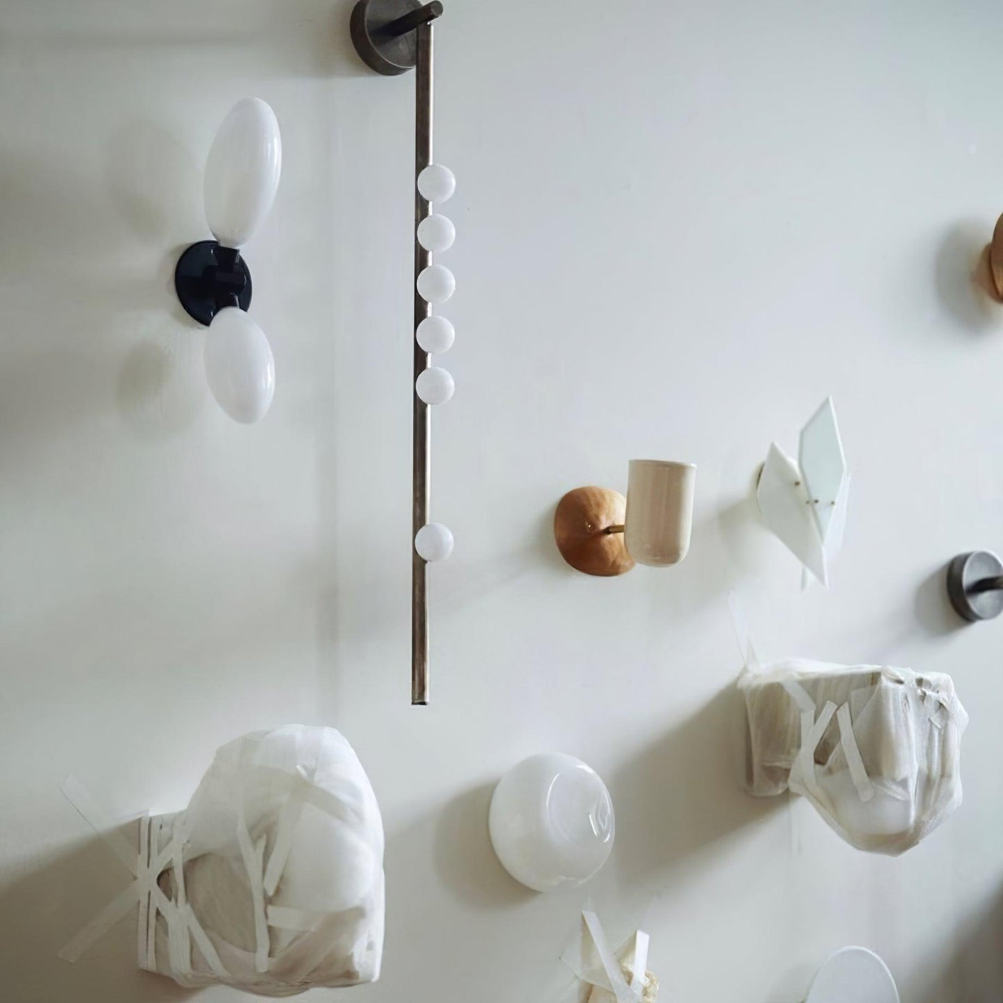 Brass Glass Tube Plug-In Wall Light, Plug-In Wall Sconce, detail 33