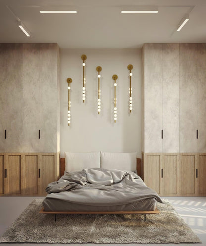 Brass Glass Tube Wall Light - 7 Heads A Φ 4.7 x H 39.4 Brass, Hardwired Wall Sconce, detail 15