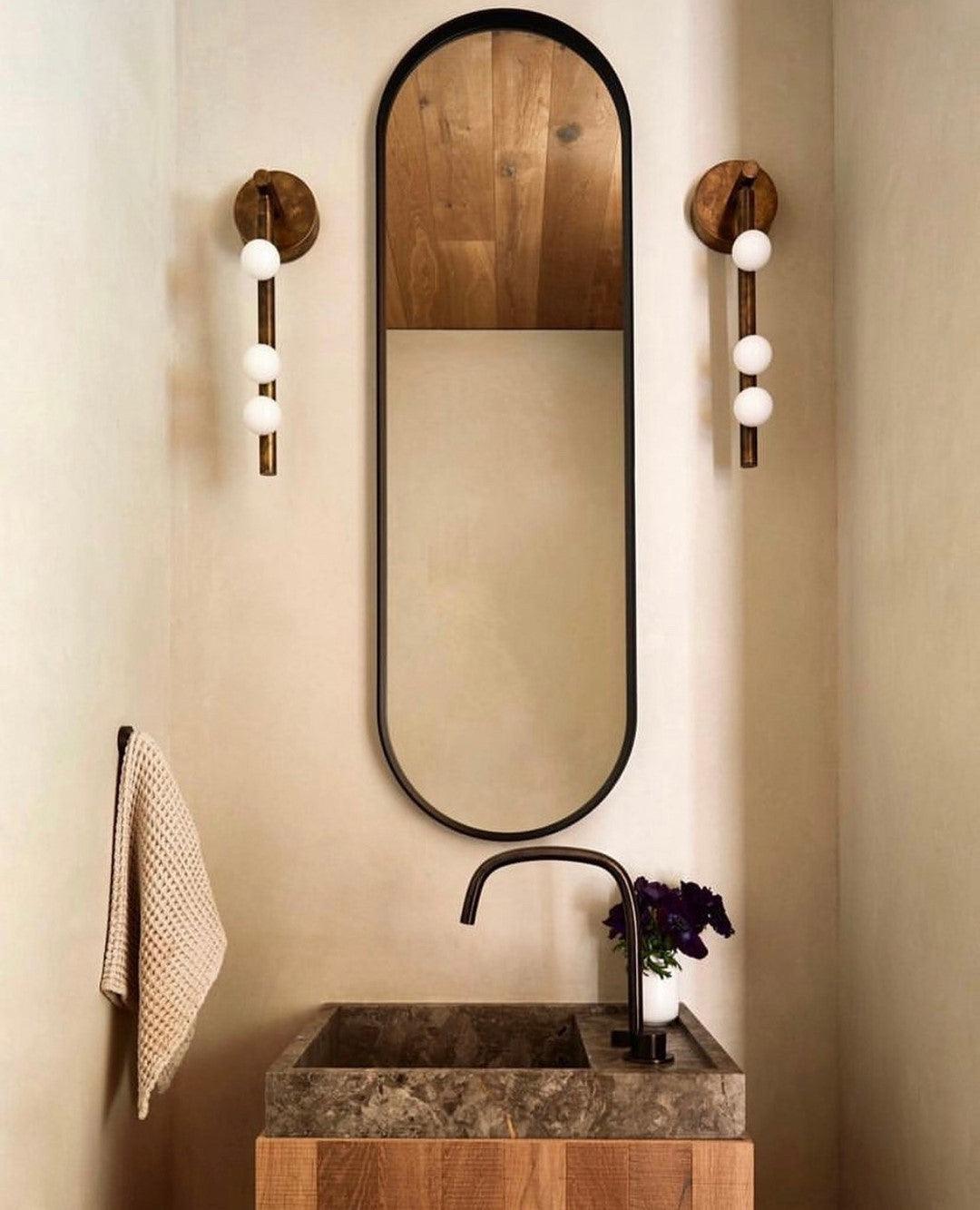 Brass Glass Tube Wall Light - 7 Heads A Φ 4.7 x H 39.4 Brass, Hardwired Wall Sconce, detail 16