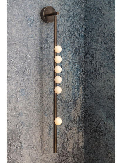 Brass Glass Tube Wall Light - 7 Heads A Φ 4.7 x H 39.4 Brass, Hardwired Wall Sconce, detail 32