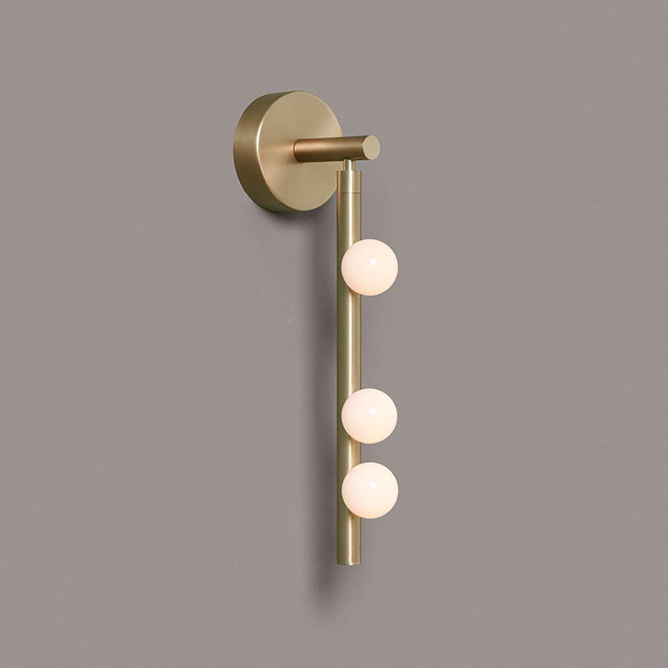 Brass Glass Tube Wall Light - 7 Heads A Φ 4.7 x H 39.4 Brass, Hardwired Wall Sconce, detail 26