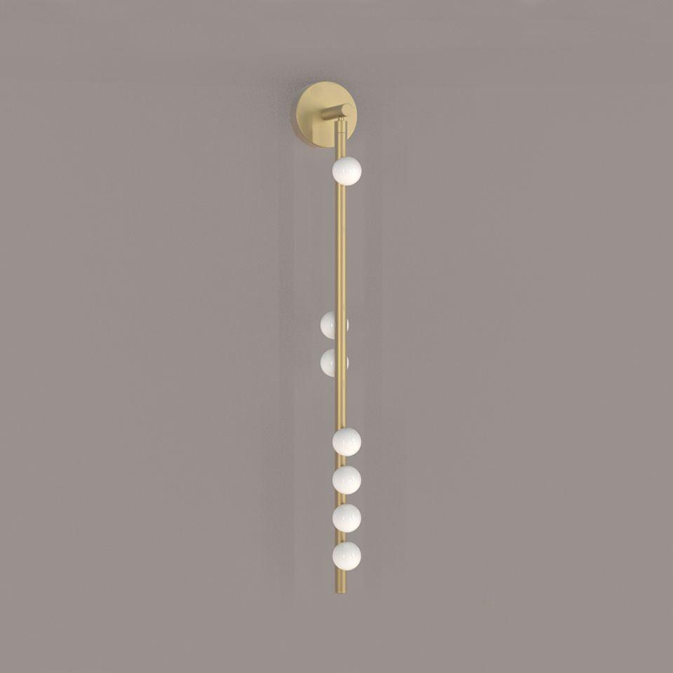 Brass Glass Tube Wall Light - 7 Heads A Φ 4.7 x H 39.4 Brass, Hardwired Wall Sconce, detail 31