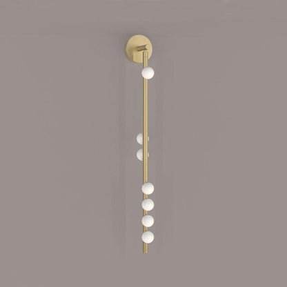 Brass Glass Tube Wall Light - 7 Heads A Φ 4.7 x H 39.4 Brass, Hardwired Wall Sconce, detail 31