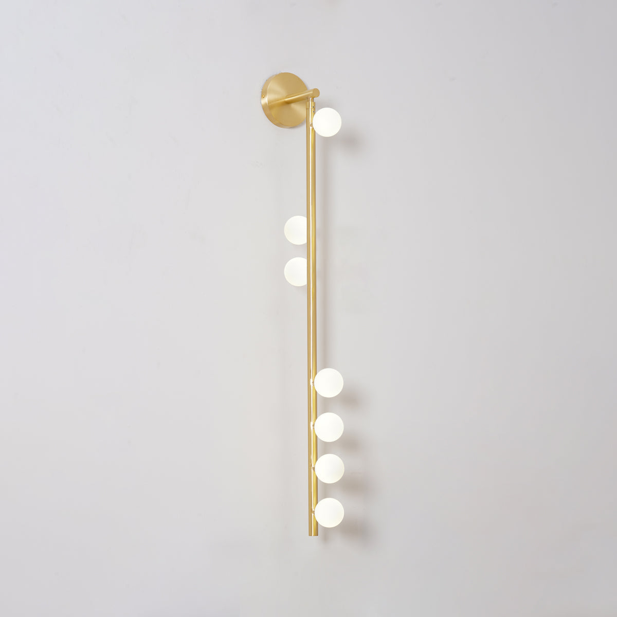 Brass Glass Tube Wall Light - 7 Heads A Φ 4.7 x H 39.4 Brass, Hardwired Wall Sconce, detail 84