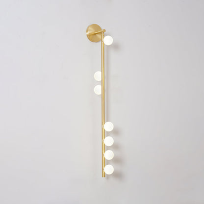 Brass Glass Tube Wall Light - 7 Heads A Φ 4.7 x H 39.4 Brass, Hardwired Wall Sconce, detail 84