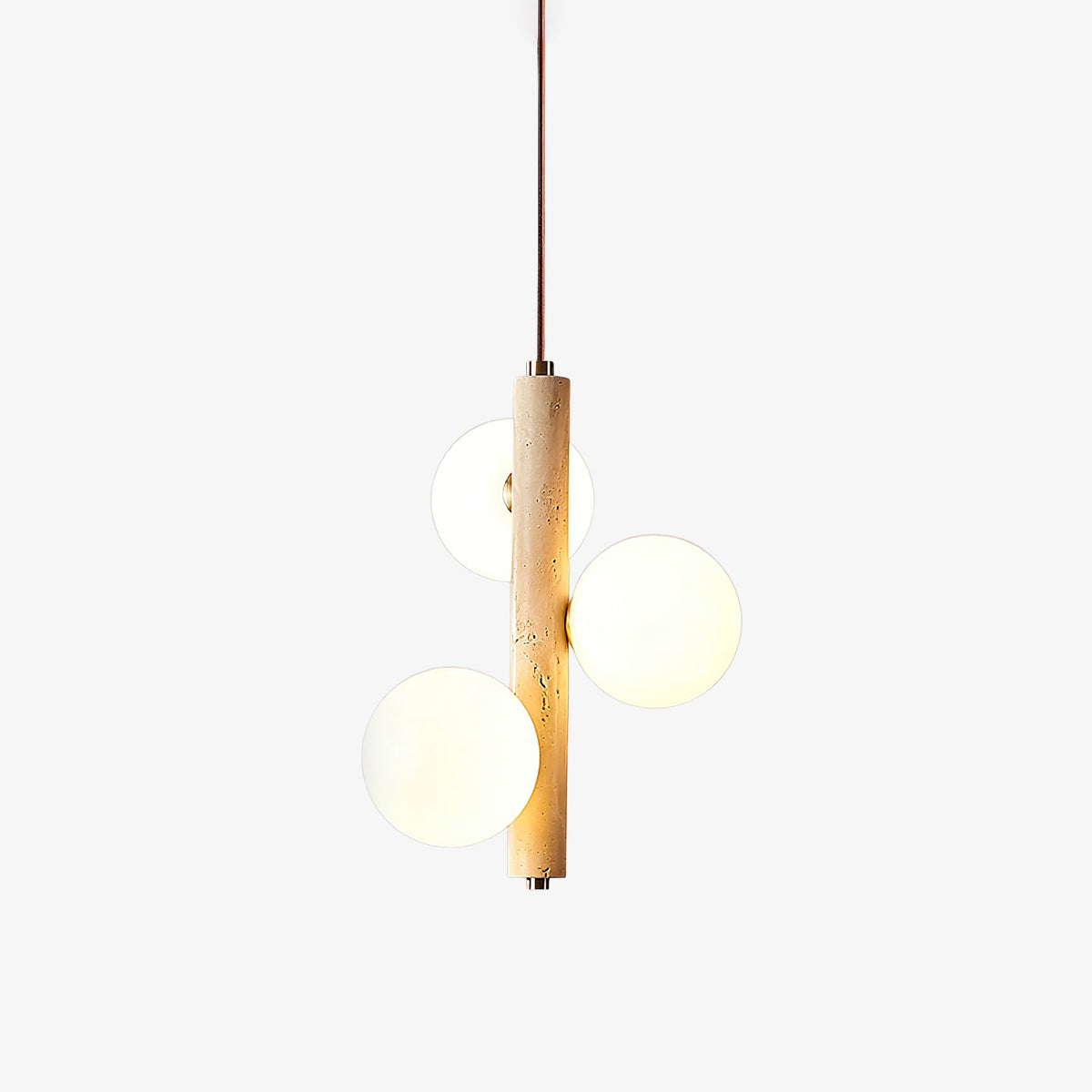 Ball Spheres Travertine Pendant Lamp 25 cm Dia - Tianguang Alabaster Lighting