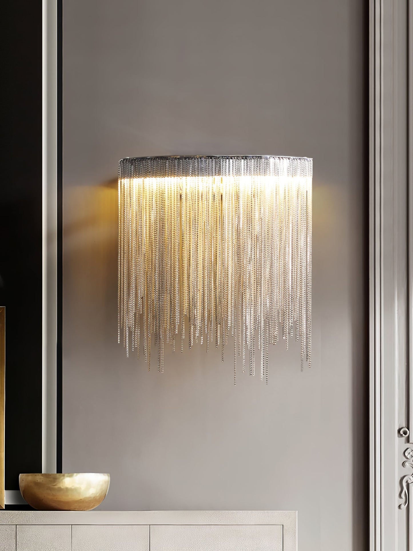 Cadena Tassel Wall Light, Hardwired Wall Sconce, detail 16