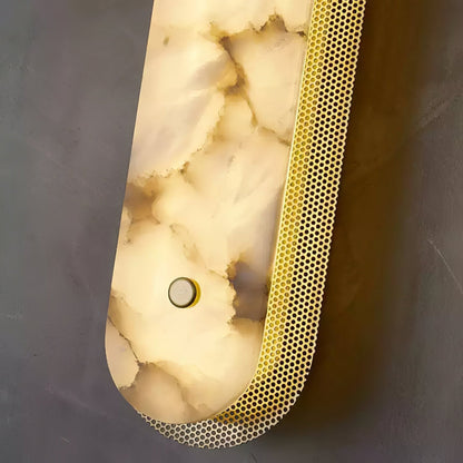 Calyxon Alabaster Wall Light - Dia 10cm x H 40cm Metal, Hardwired Wall Sconce, detail 6