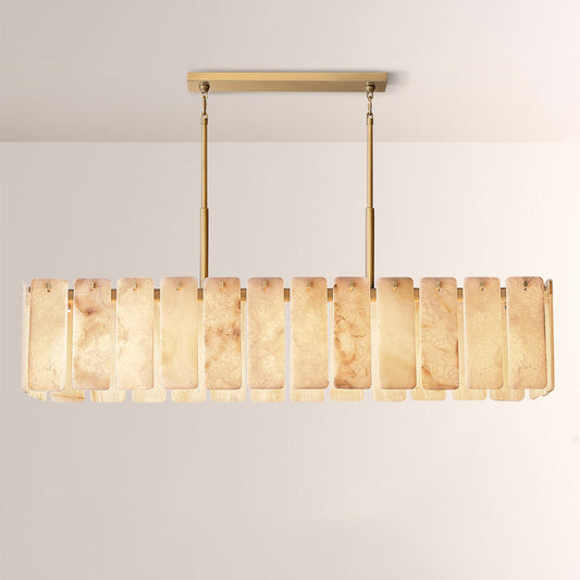 Belamet Alabaster Rectangular Chandelier 72"L - Tianguang Alabaster Lighting