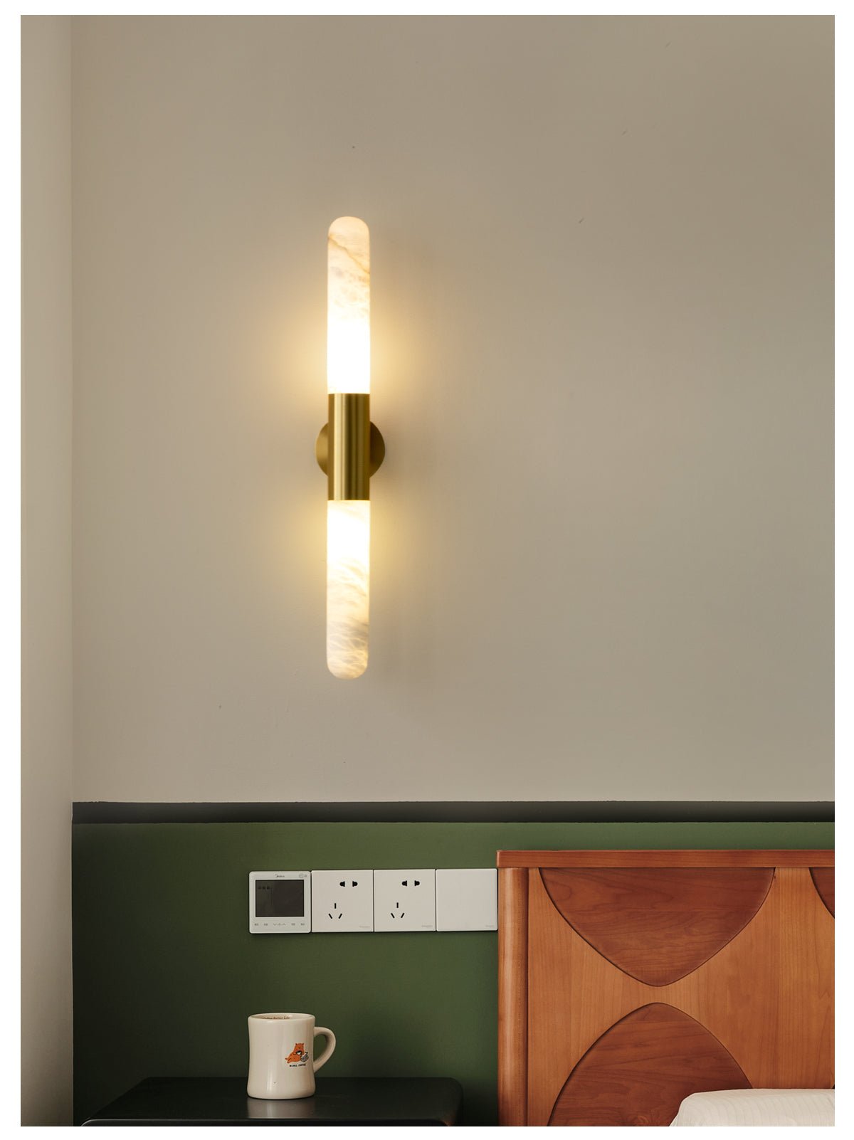 Cavoya Alabaster Wall Light, Hardwired Wall Sconce, detail 7