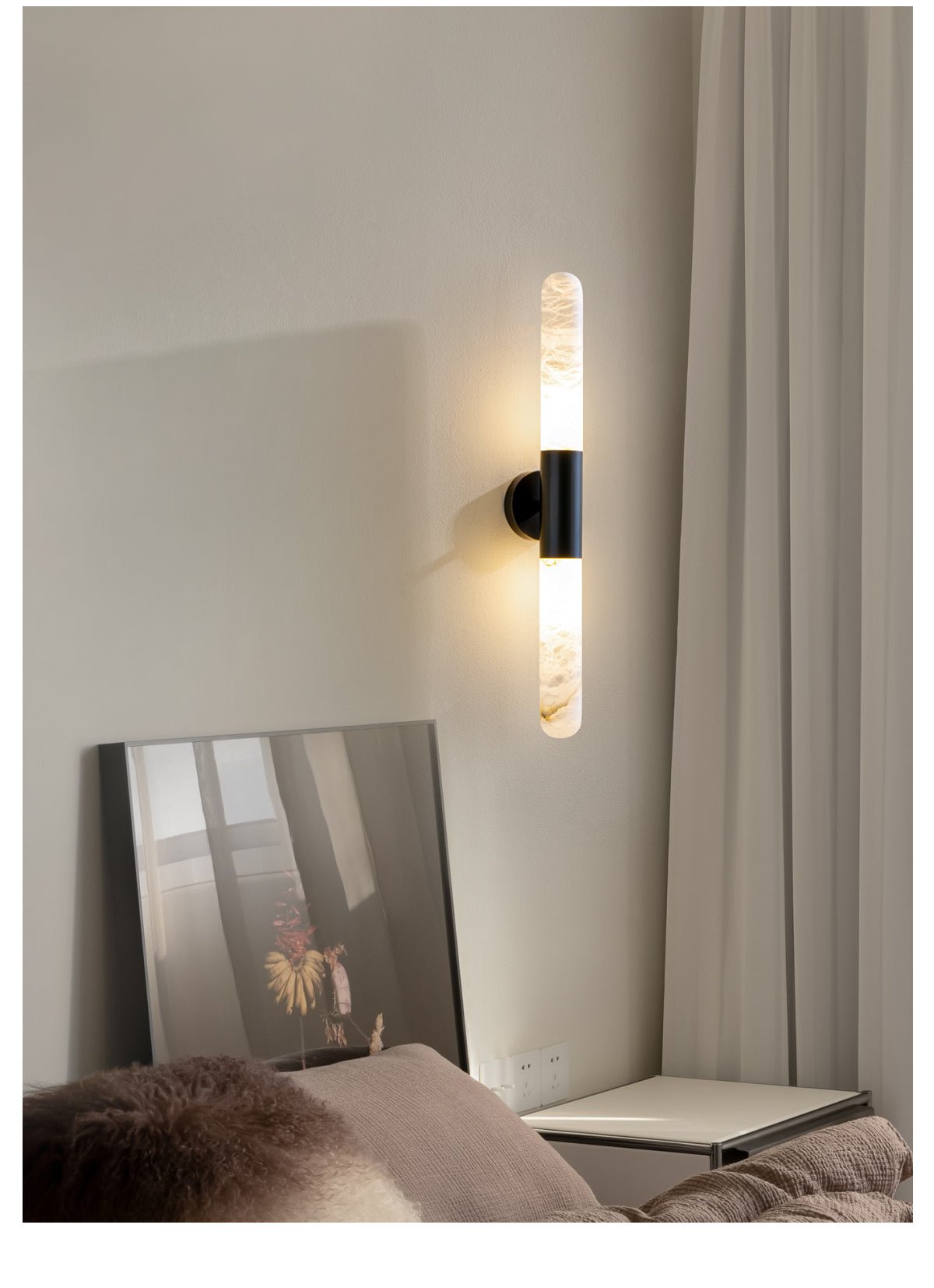 Cavoya Alabaster Wall Light, Hardwired Wall Sconce, detail 8