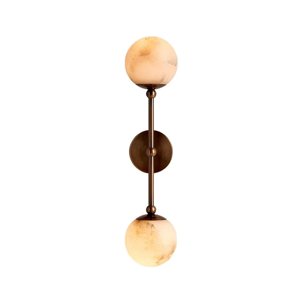Celestial Double Alabaster Globe Wall Sconce - Tianguang Alabaster Lighting