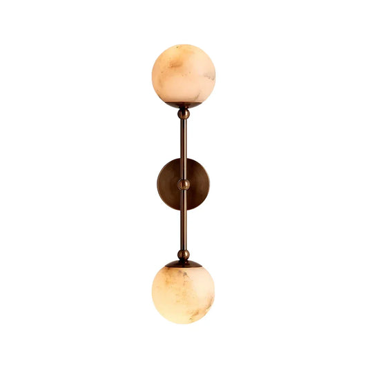 Celestial Double Alabaster Globe Wall Sconce - Tianguang Alabaster Lighting