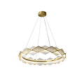 Circular Rote Alabaster Diamond Chandelier - Tianguang Alabaster Lighting