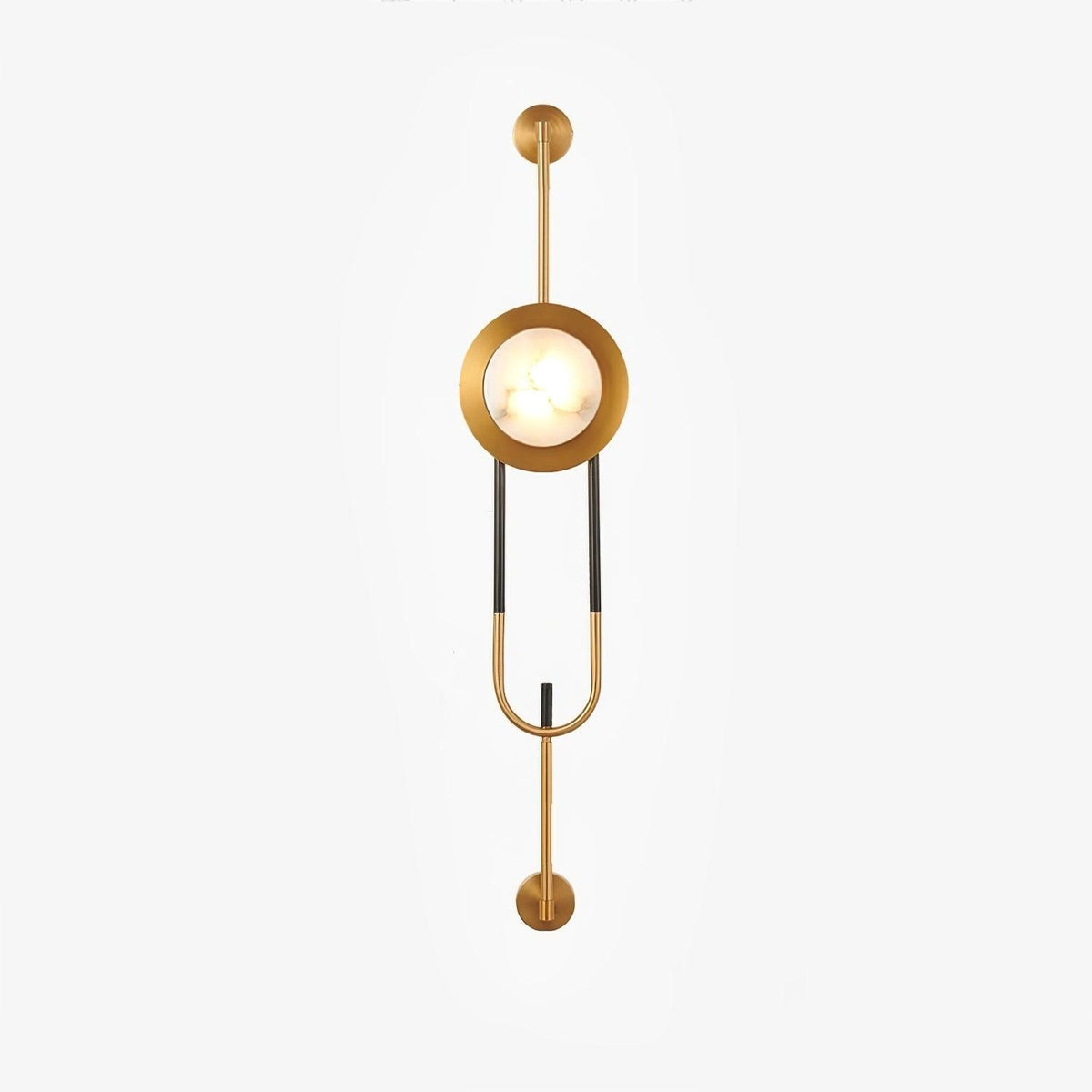 Circular Marble Wall Light 7.9 in Dia Gold Marble - Tianguang Alabaster Lighting