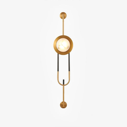 Circular Marble Wall Light 7.9 in Dia Gold Marble - Tianguang Alabaster Lighting