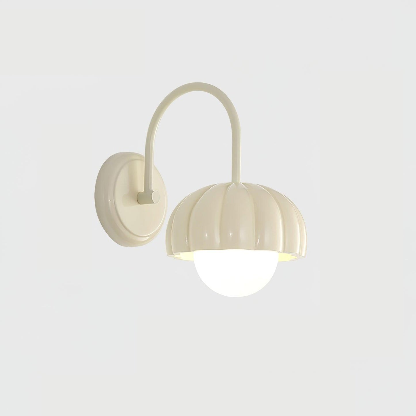 Creamy Pumpkin Wall Light, Hardwired Wall Sconce, Metal, Dia 17cm x H 27cm