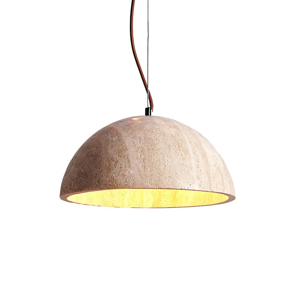 Crescent Glow Travertine Pendant Lamp 59 in W - Tianguang Alabaster Lighting