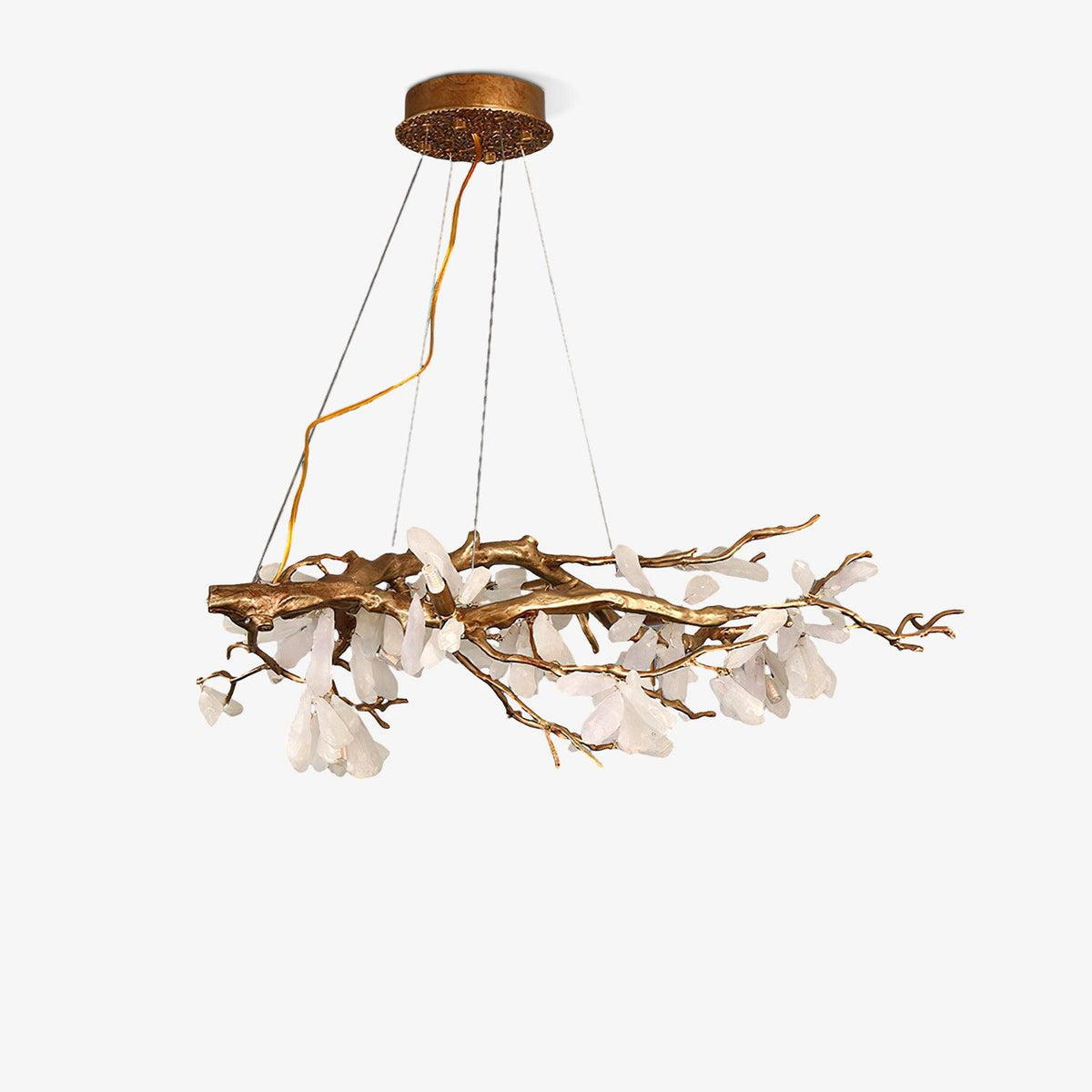 Crushed Natural Stone Chandelier 100 cm W x 30 cm H - Tianguang Alabaster Lighting