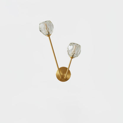 Crystal Branch Wall Light, Hardwired Wall Sconce, Brass, L 36cm x H 41cm