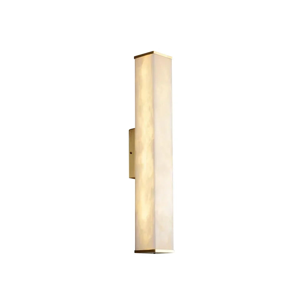 Cuboid Alabaster Wall Light 8 cm W x 40 cm H White - Tianguang Alabaster Lighting