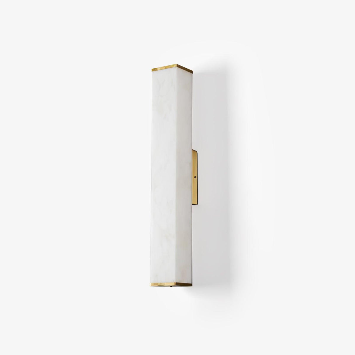 Cuboid Alabaster Wall Light 8 cm W x 40 cm H Brass Wall Accent - Tianguang Alabaster Lighting