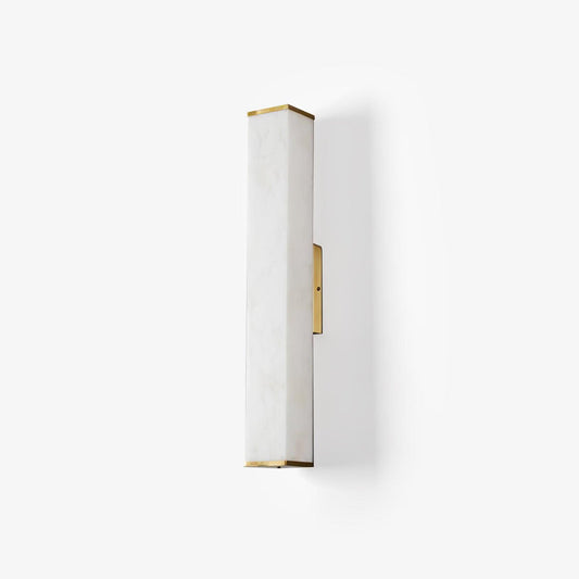 Cuboid Alabaster Wall Light 8 cm W x 40 cm H Brass Wall Accent - Tianguang Alabaster Lighting