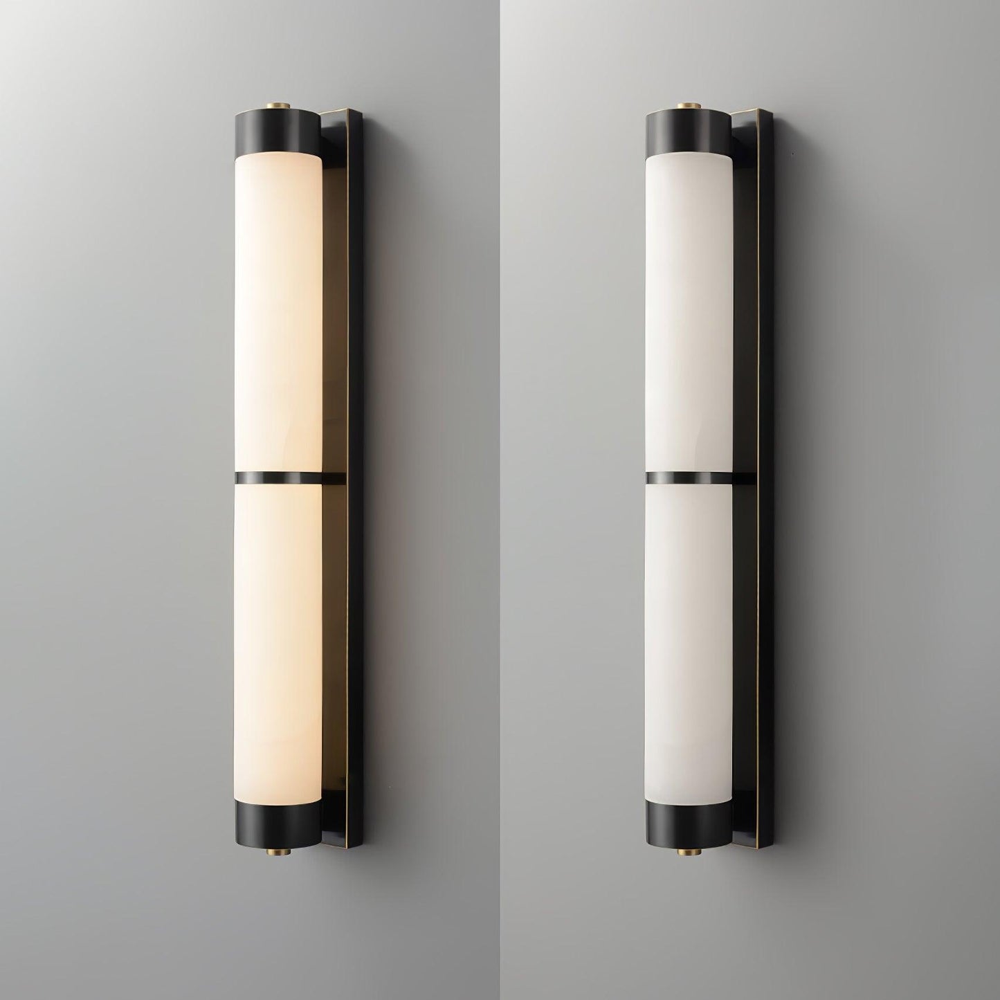 Cylindra Alabaster Brass Wall Light, Hardwired Wall Sconce, detail 21