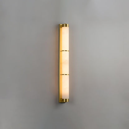 Cylindra Alabaster Brass Wall Light, Hardwired Wall Sconce, detail 29