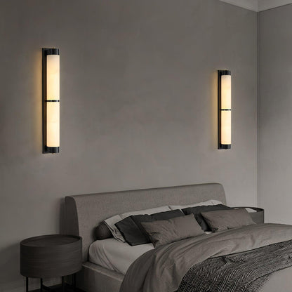 Cylindra Alabaster Brass Wall Light, Hardwired Wall Sconce, detail 13