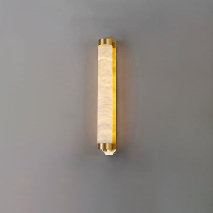 Cylindra Alabaster Brass Wall Light, Hardwired Wall Sconce, detail 27