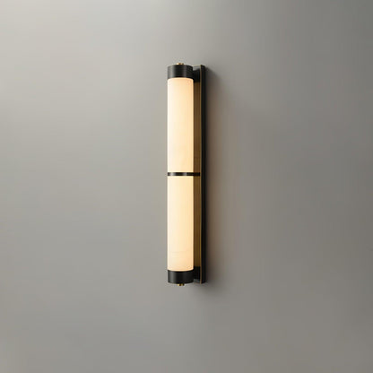 Cylindra Alabaster Brass Wall Light, Hardwired Wall Sconce, detail 26