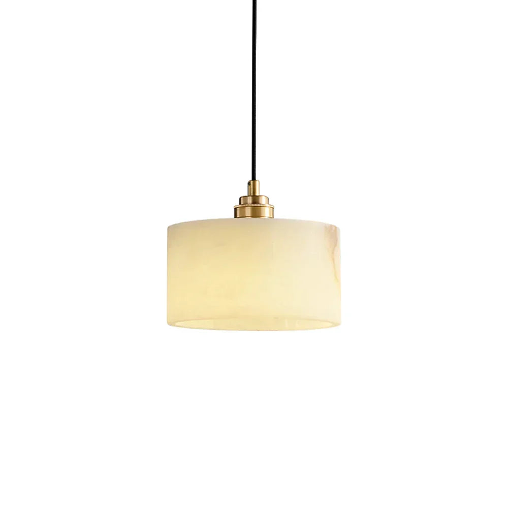 Cylindrical Alabaster Pendant Light - Tianguang Alabaster Lighting