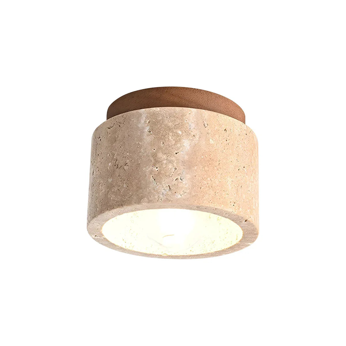 Cylindrical Travertine Alabaster Ceiling Light - Tianguang Alabaster Lighting