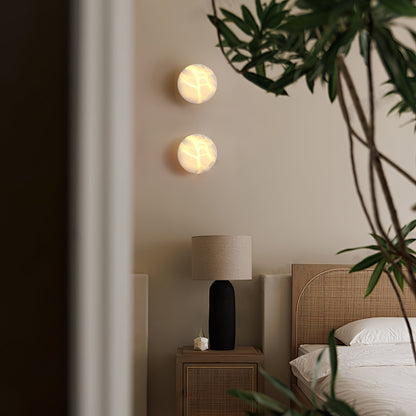 Cylindrical Alabaster Wall Light, Hardwired Wall Sconce, detail 11