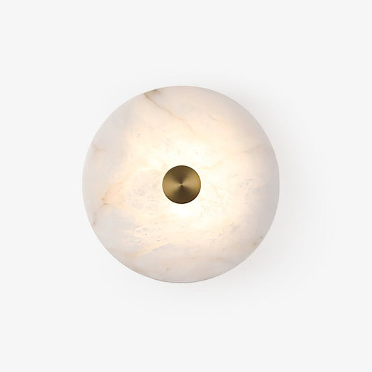 Disc Shaped Alabaster Wall Light 7.9 in Dia - Tianguang Alabaster Lighting