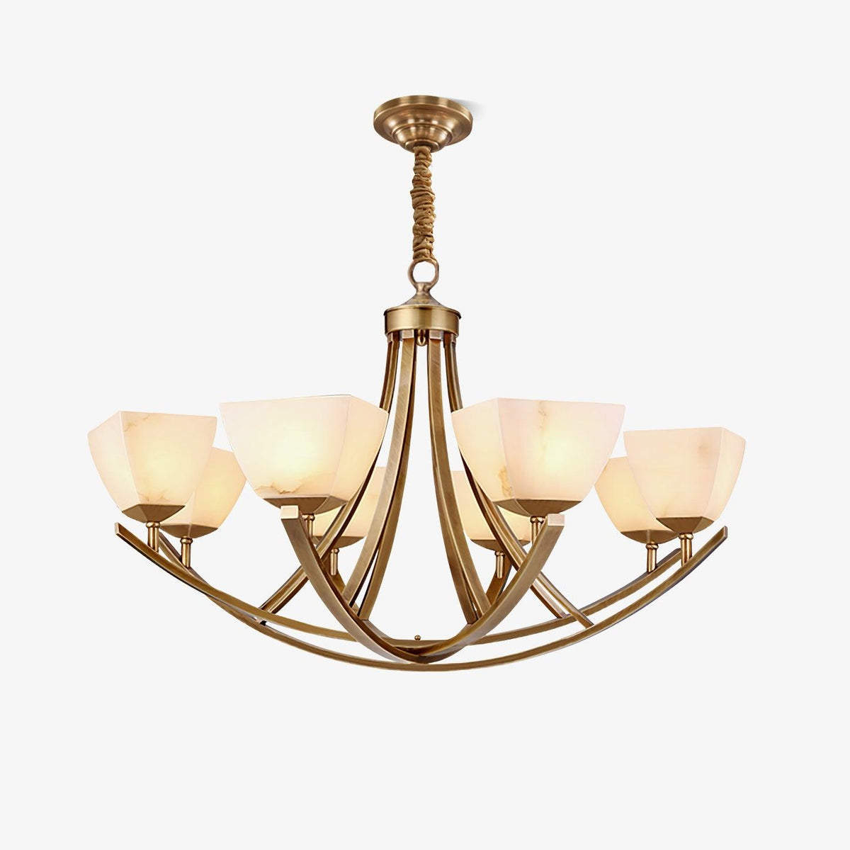 Dover Brass Alabaster Chandelier - Tianguang Alabaster Lighting