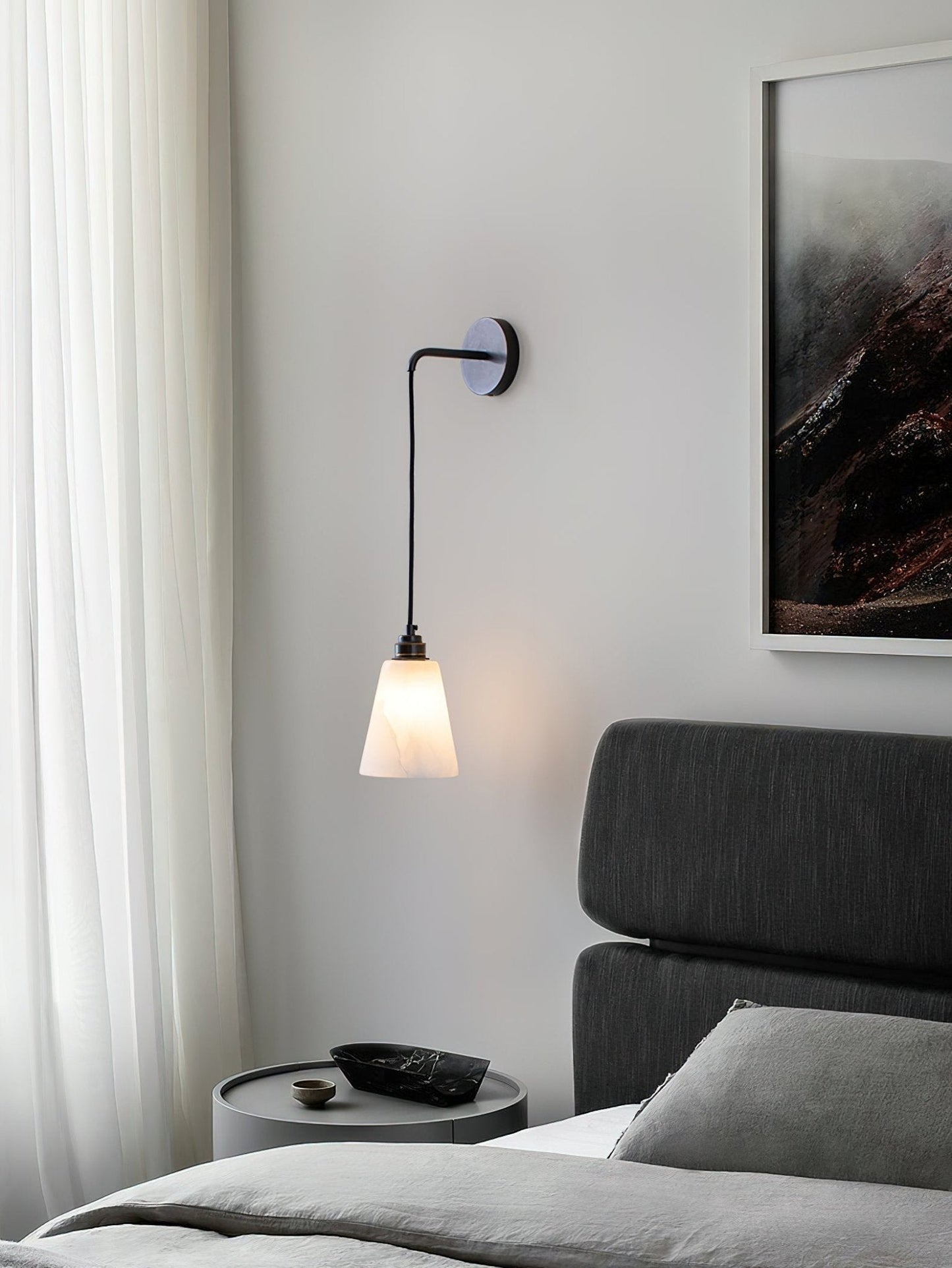Droplet Alabaster Wall Light, Hardwired Wall Sconce, detail 5