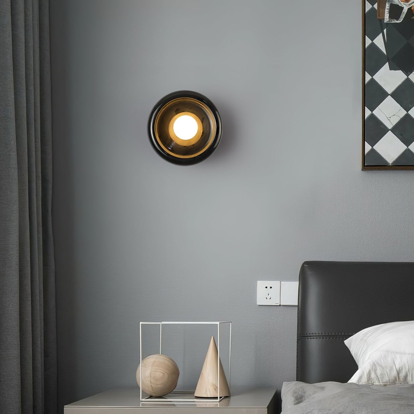 Eclipse Jade Wall Light, Hardwired Wall Sconce, detail 14
