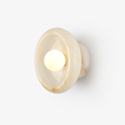 Eclipse Jade Wall Light, Hardwired Wall Sconce, Natural jade, Dia 25cm x H 13cm