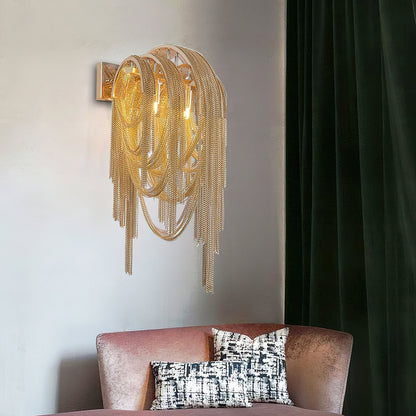 Chains Tassel Wall Light, Hardwired Wall Sconce, detail 23