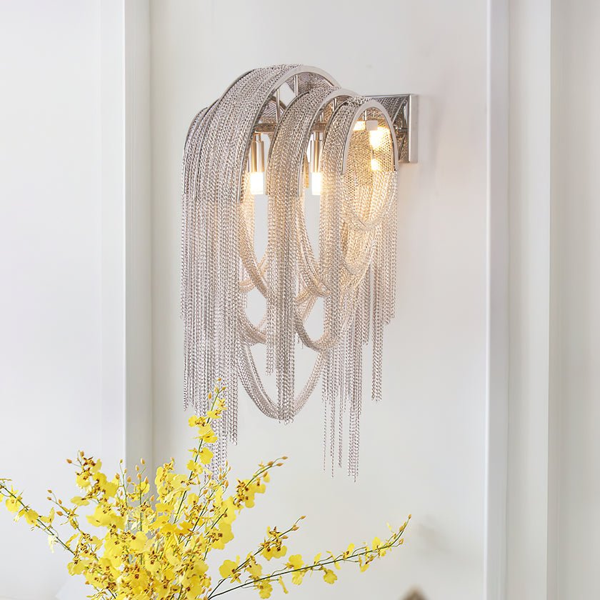 Chains Tassel Wall Light, Hardwired Wall Sconce, detail 9