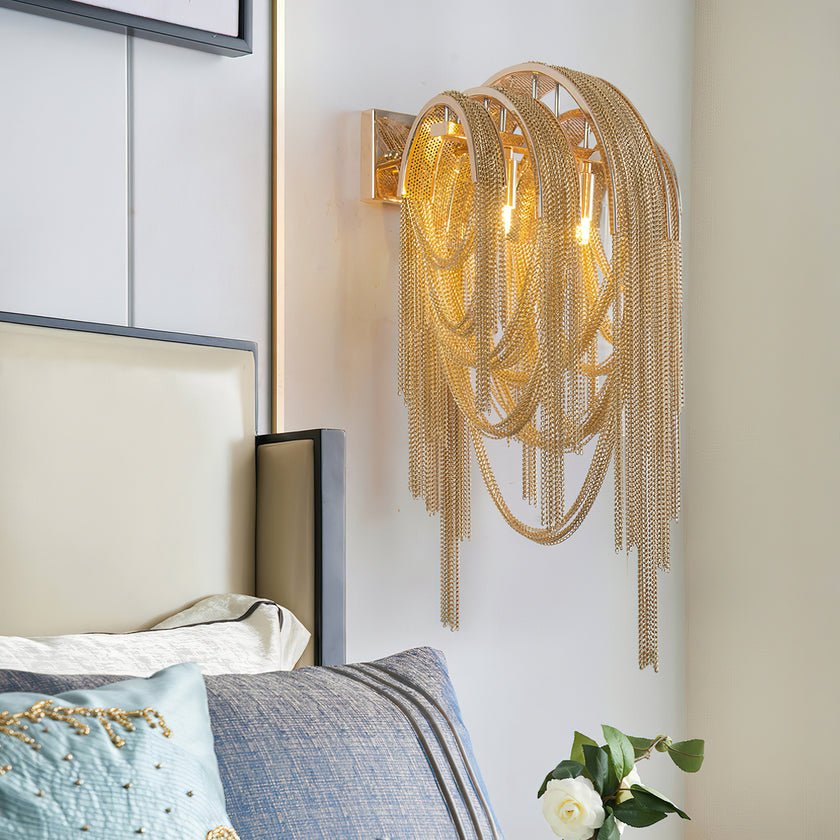 Chains Tassel Wall Light, Hardwired Wall Sconce, detail 10