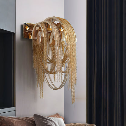 Chains Tassel Wall Light, Hardwired Wall Sconce, detail 12
